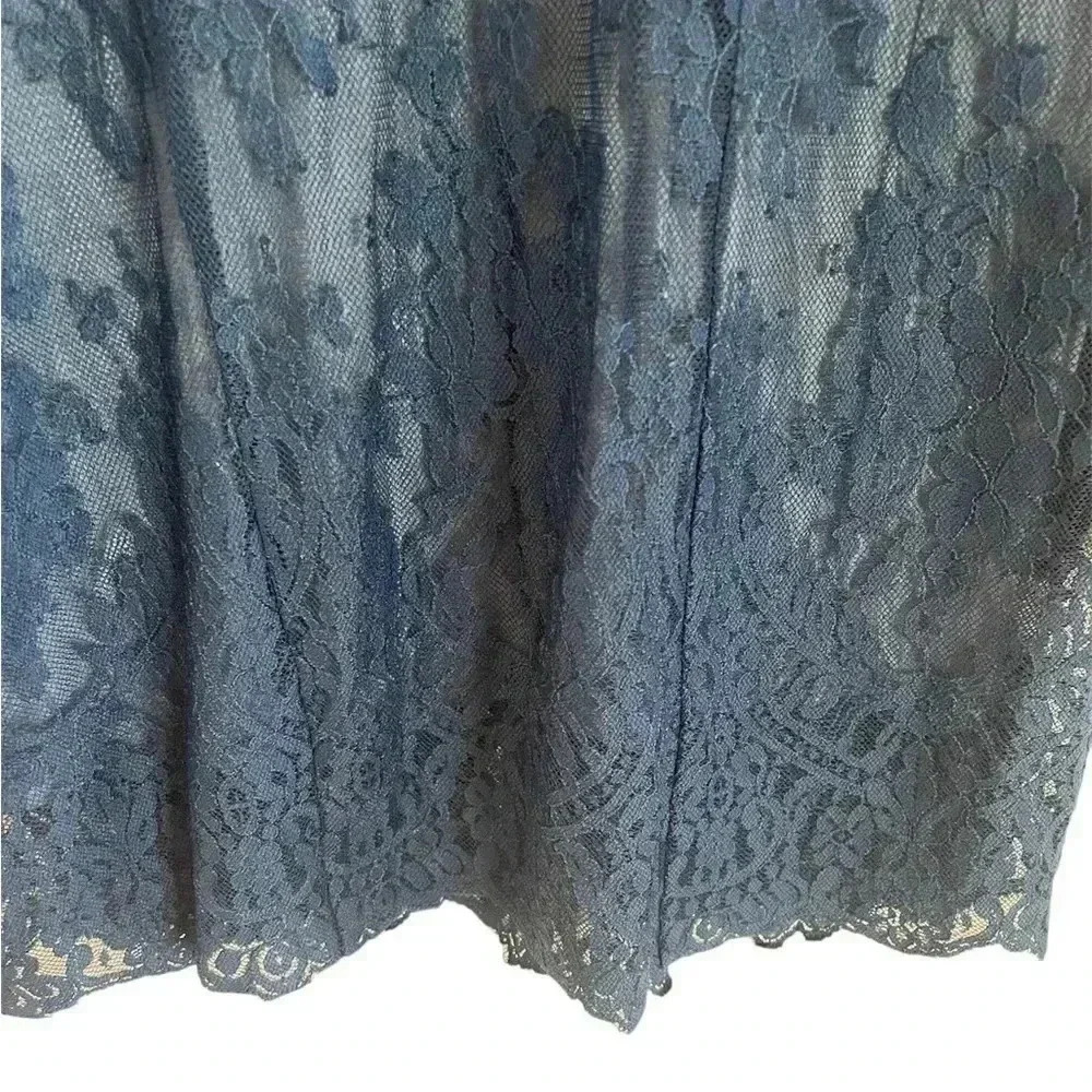 Free People Blue Lace Open Back Mini Dress - Picture 4 of 8